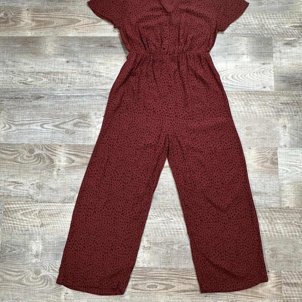 Rails Size Xs V-Neck Cropped Jumpsuit Maroon & Bl… - image 4